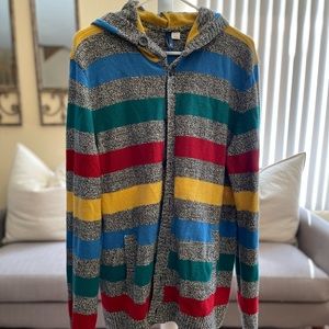 Multi color button down sweater XL